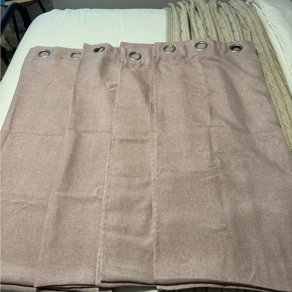 Mauve/Light Pink Curtains - 4 Panels Total
